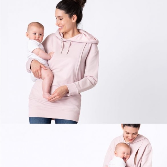 Seraphine - Pink 3 in 1 Maternity & Babywearing Hoodie Tunic - Picture 1 of 1